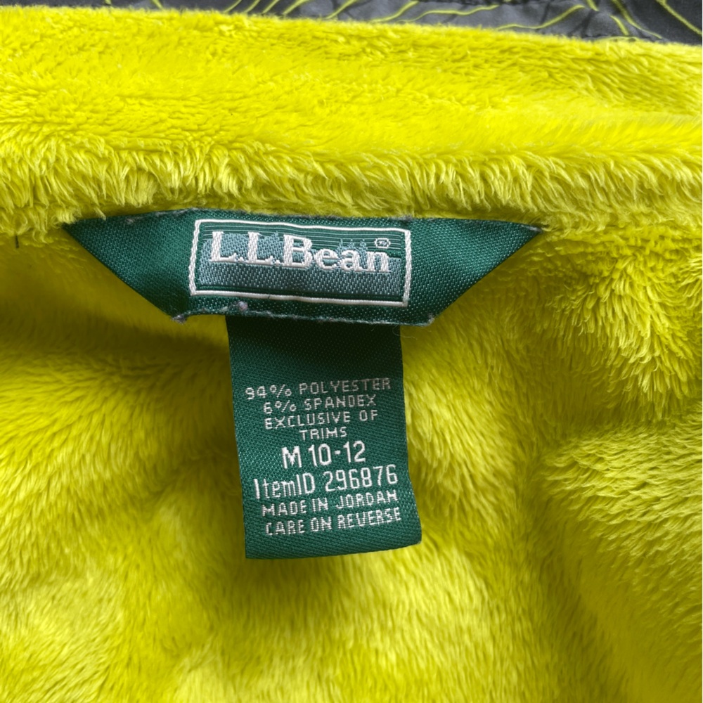 LL Bean midweight all weather coat Grey/neon yellow line pattern Size M.… - Picture 12 of 12